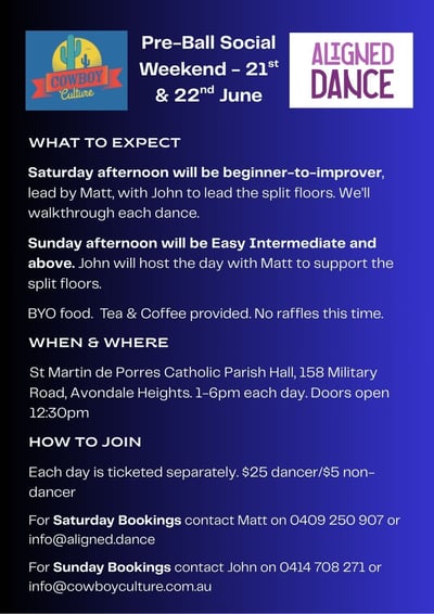Pre-Ball Line Dancing Social Weekend v3 Pre-Ball Line Dancing Social Weekend v3